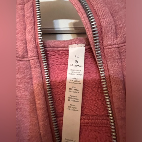 Lululemon Scuba Hoodie *Light Cotton Fleece in Heathered Cherry Tint - Picture 5 of 7